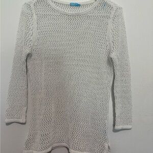 J Mclaughlin Open Knit Sweater Womens  Pullover Size M White